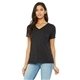 Bella + Canvas Ladies Relaxed Heather CVC Jersey V - Neck T - Shirt - COLORS