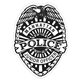 Junior Police Badge Stickers - White Gloss Paper 2 3/8 x 3 1/16 Roll of 1000