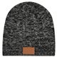 Knit Beanie With Leatherette Patch