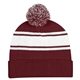 Two - Tone Knit Pom Beanie With Cuff