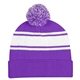 Two - Tone Knit Pom Beanie With Cuff
