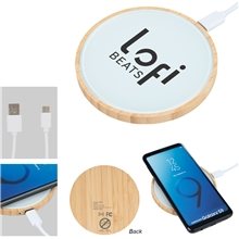 10W Glass Bamboo Wireless Charger