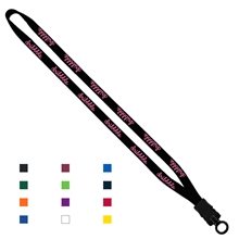 1/2 Cotton Lanyard with Plastic Snap - Buckle Release O - Ring