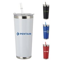 20 Oz Stainless Steel Tumbler with Straw