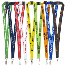 Silkscreen Lanyard With Metal Bulldog Clip - 3/4