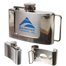 3 oz Belt Buckle Flask Stylish and Portable Drinking Accessory