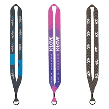 3/4 Dye - Sublimated Lanyard with Metal Crimp and Metal Split - Ring