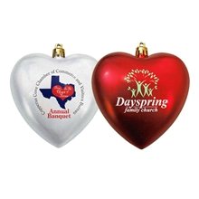 4 Satin Finish Heart Shaped Shatterproof Ornament