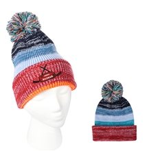 Acrylic Aura Pom Beanie With Cuff
