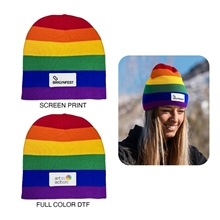 Vibrant Rainbow Knit Beanie