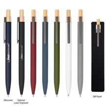 Recycled Aluminum Pen With Bamboo Plunger