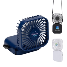 Whirlwind Mini Folding Rechargeable Fan with Lanyard