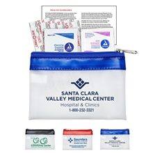 SAFETY - ON - THE - GO 7 Piece First Aid Kit in Colorful Zipper Vinyl Pouch