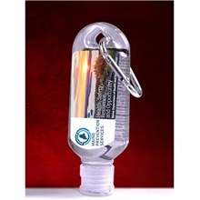 SANGO L 1.8 oz Hand Sanitizer Antibacterial Gel in Flip - Top Bottle with Carabiner (PhotoImage Full Color)