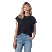 Alternative Ladies Modal Tri - Blend Raw Edge Muscle T - Shirt