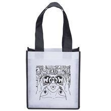 Black / White Non - Woven Degas Tote Bag with Color Imprint