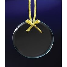 Deep Etched Glass Circle Ornament