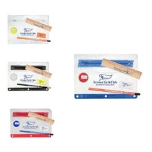 Clear Translucent School Kit - Pencil, Wood Ruler, Eraser, Pencil Sharpener