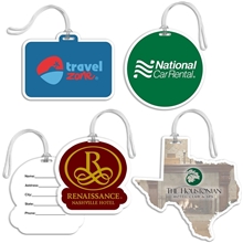Full Color Shaped Bag Tag w / Clear Loop