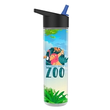 Full Color Wrap 16 oz Insulated Bottle With Flip Straw Lid