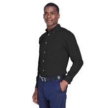 Harriton Mens Tall Easy Blend Long - Sleeve Twill Shirt with Stain - Release