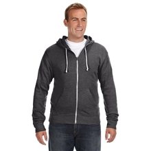 J America Adult Triblend Full - Zip Fleece Hooded Sweatshirt