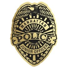 Junior Police Badge Stickers - Foil Paper 2 3/8 x 3 1/16 Roll of 1000