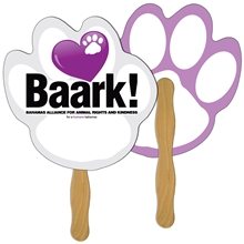 Paw Print Hand Fan Full Color (2 Sides) - Paper Products