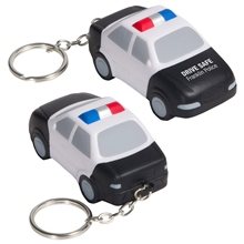 Police Car Key Chain Black / White - Stress Reliever