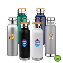 Smith 20 oz Stainless Steel Bamboo Cap Water Bottle