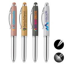 Vivano Softy Metallic Pen w / LED Light and Stylus - ColorJet
