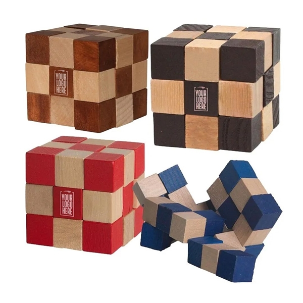 Eco - Friendly Wooden Elastic Cube Puzzle